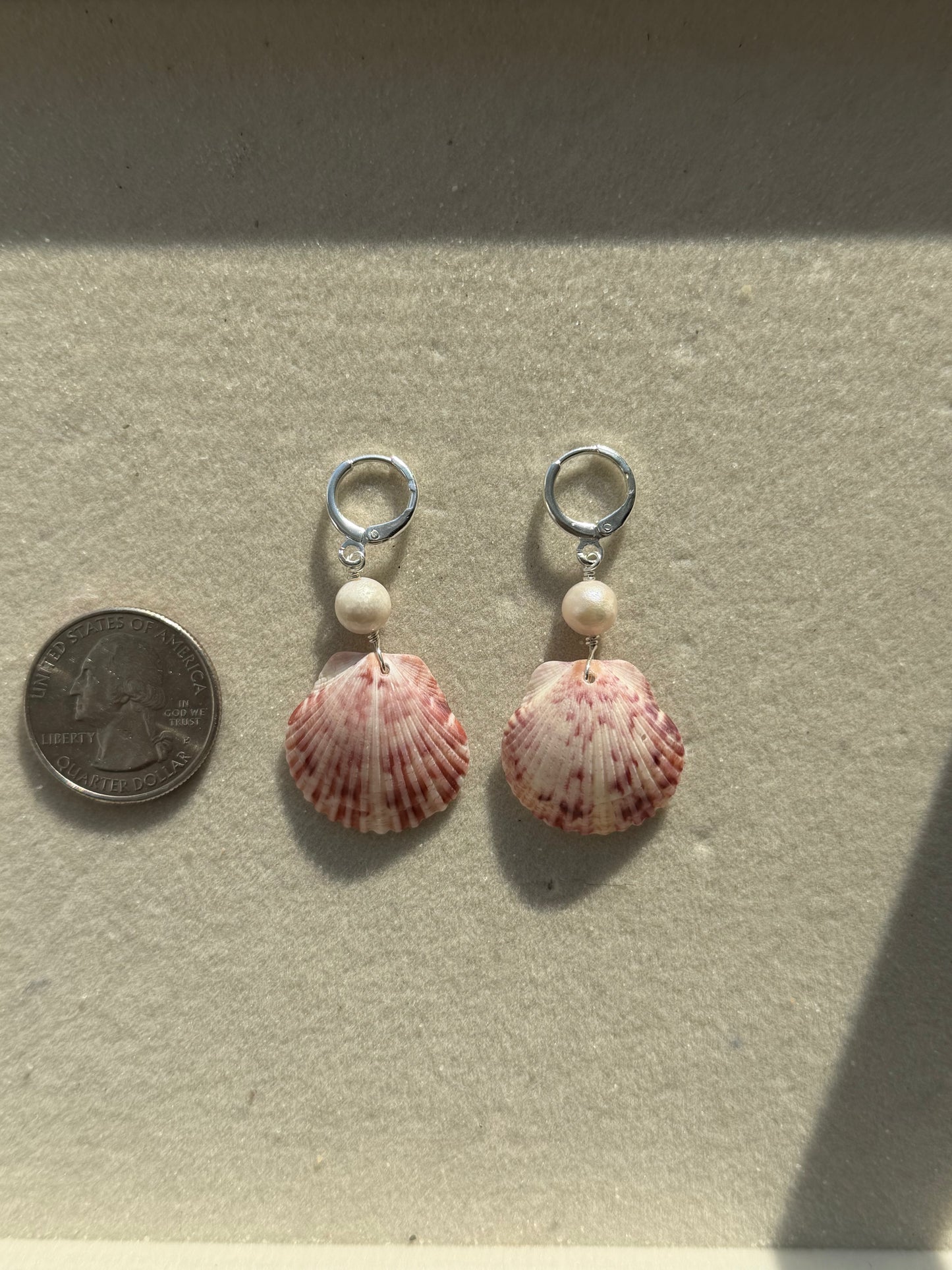 The Marina Silver Mini Calico Shell Earrings