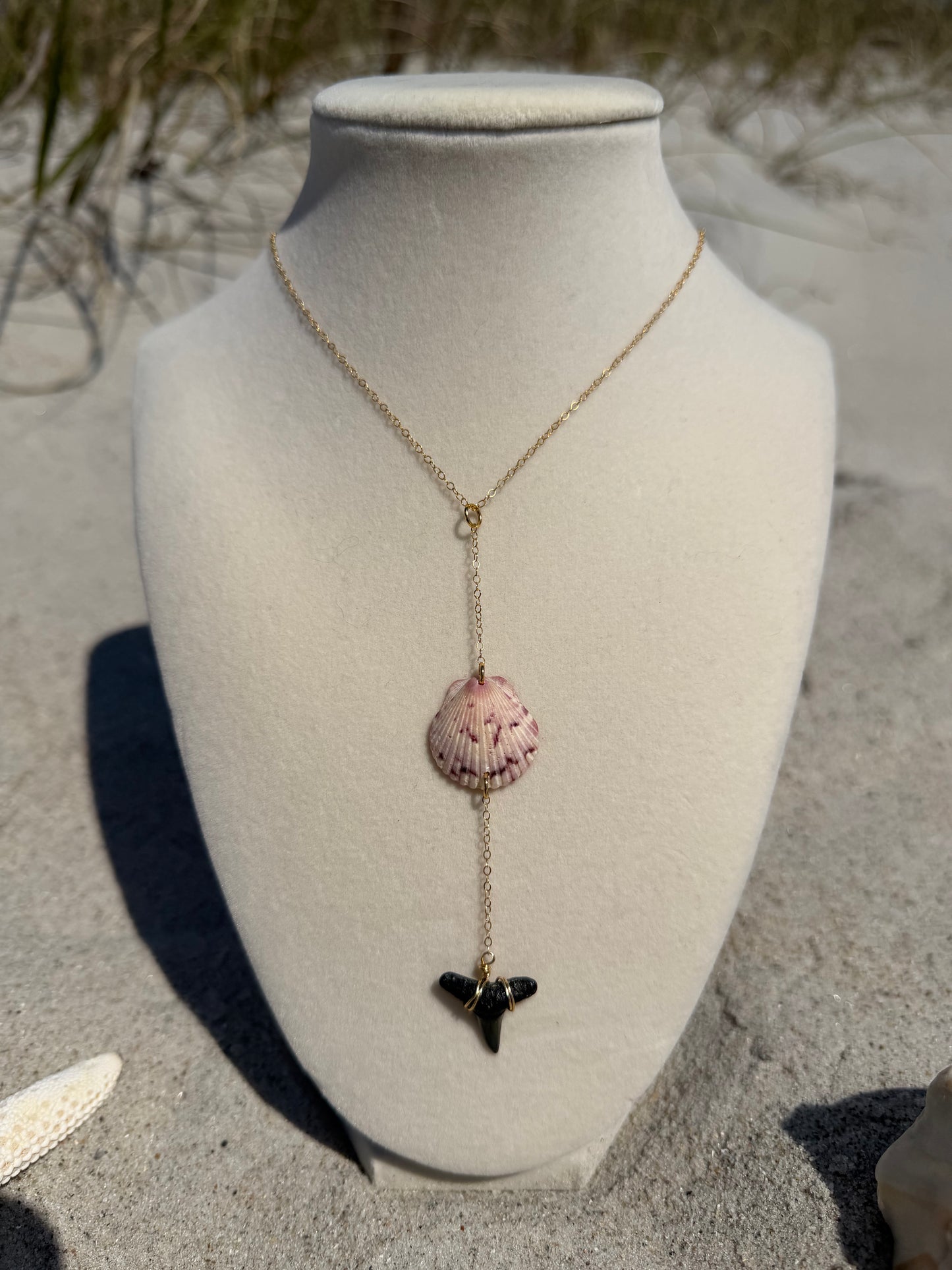 The Maverick Gold Shark Tooth Drop Necklace