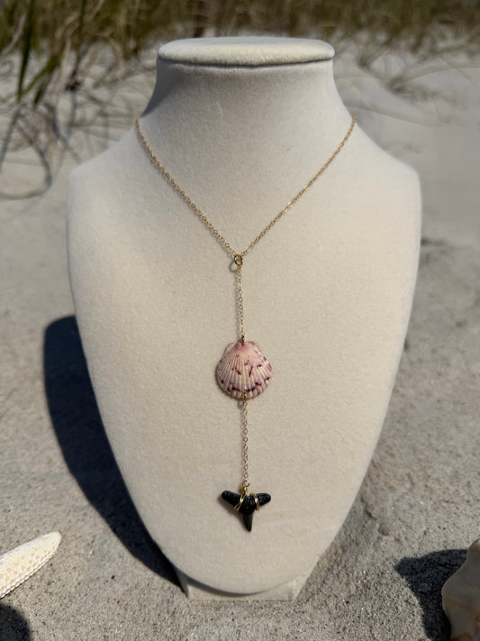 The Maverick Gold Shark Tooth Drop Necklace