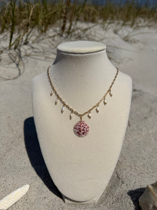 The Swell Freshwater Pearl Gold Charm Necklace