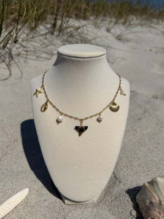 The Sandbar Gold Shark Tooth Charm Necklace