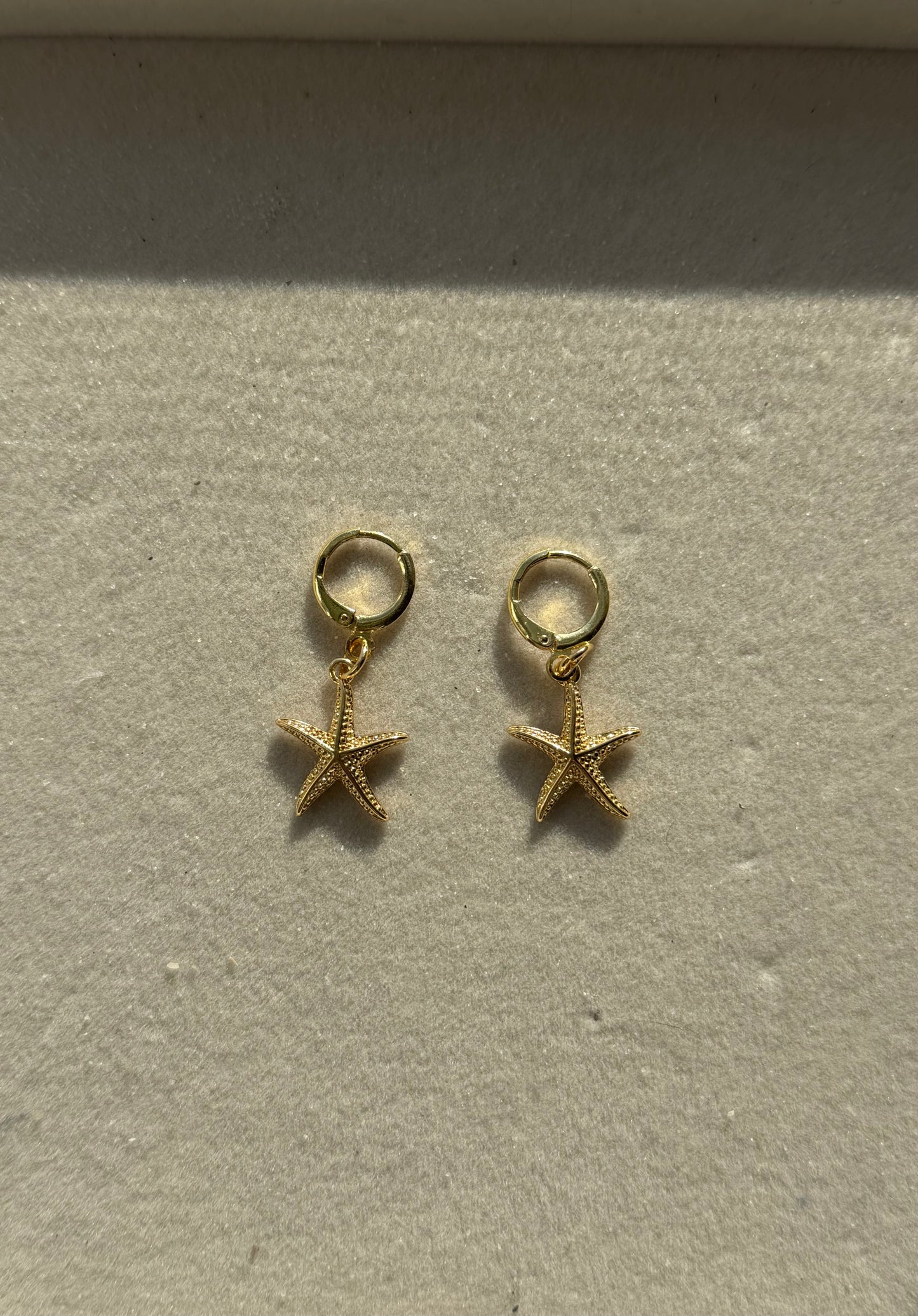 The Aquamarine Gold Starfish Earrings