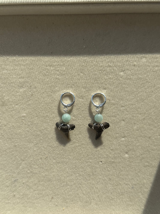 The High Tide Silver Shark Tooth Earrings