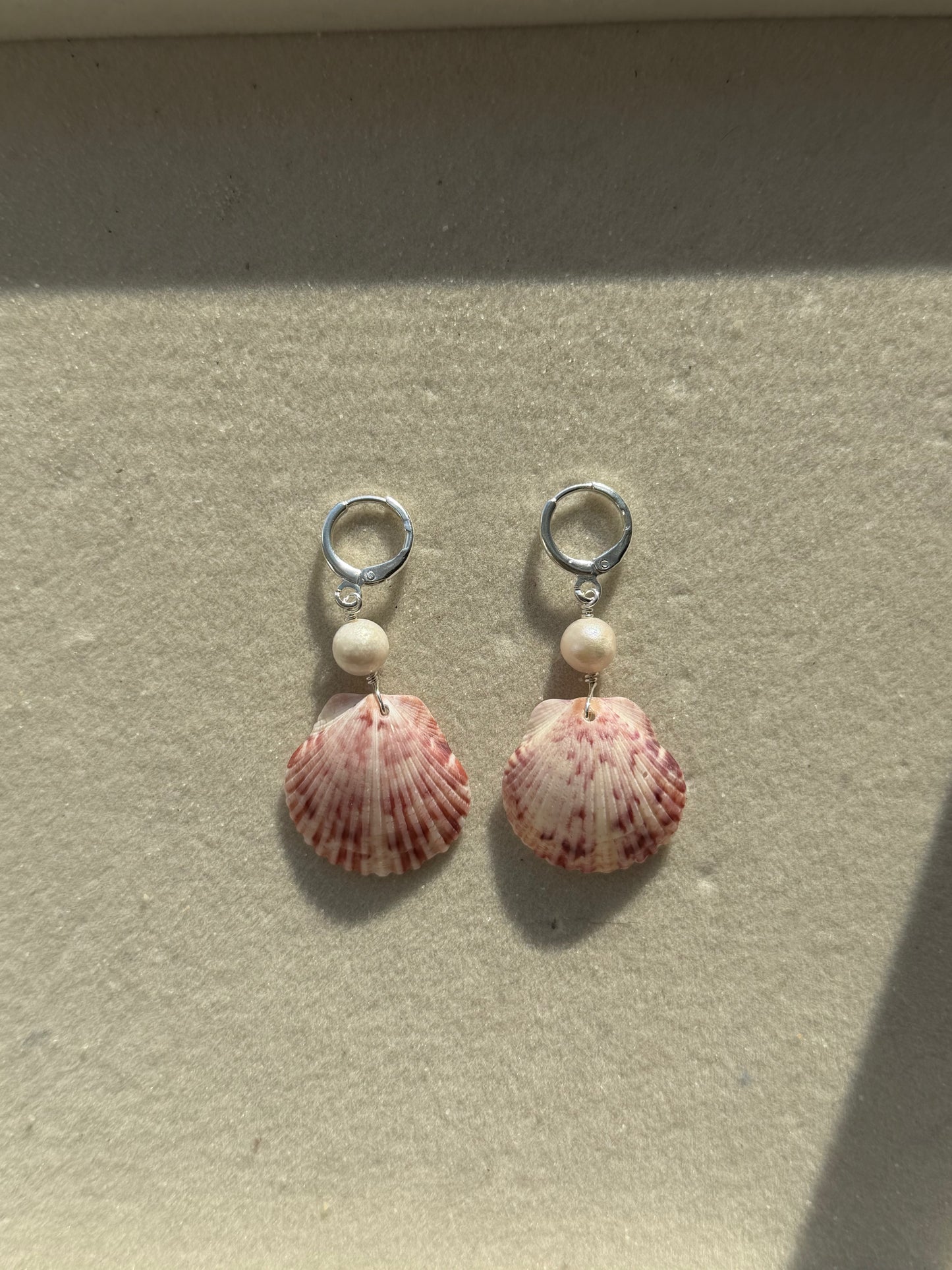 The Marina Silver Mini Calico Shell Earrings